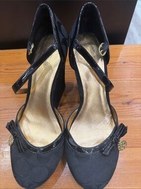 Coach Black Women's Heels with Gold Accents